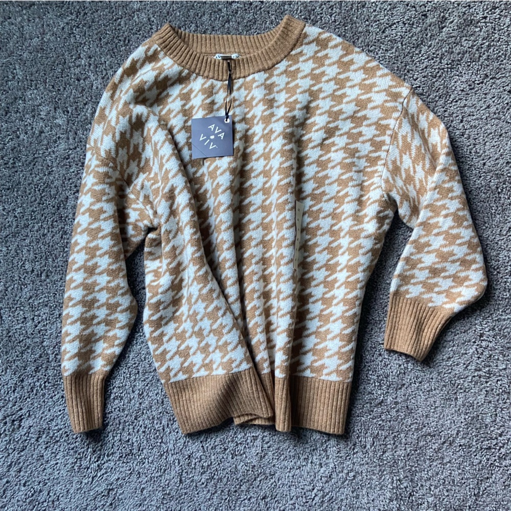 Ava & Viv Houndstooth Sweater NWT